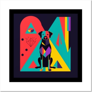 Geometric Dog Posters and Art